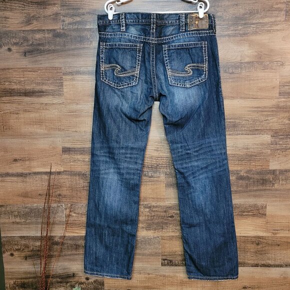 Silver Jeans Tag 36x34 Measures 38x35 Nash Heritage Straight Thick Stitch - Picture 2 of 10